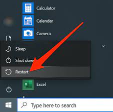 Restart the Windows system - Screenshot